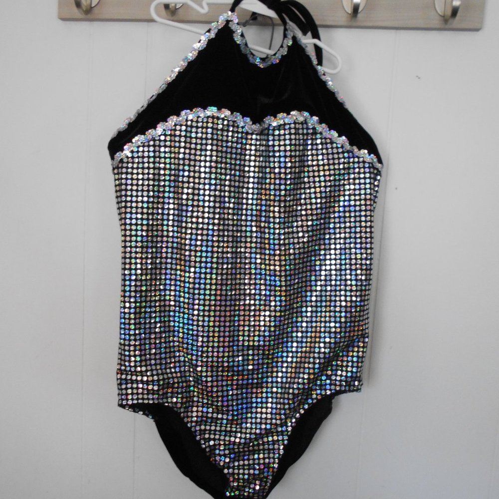 Black & Silver Leotard   Adult XL or Med - New with Tags